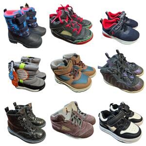 Bulk Boy's Girl's Shoe Lot of 9 Name Brand Wholesale Reseller Children Nike